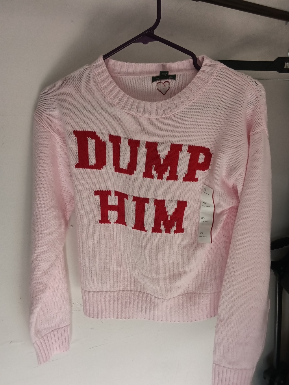 Pink "Dump Him" Crewneck Sweater